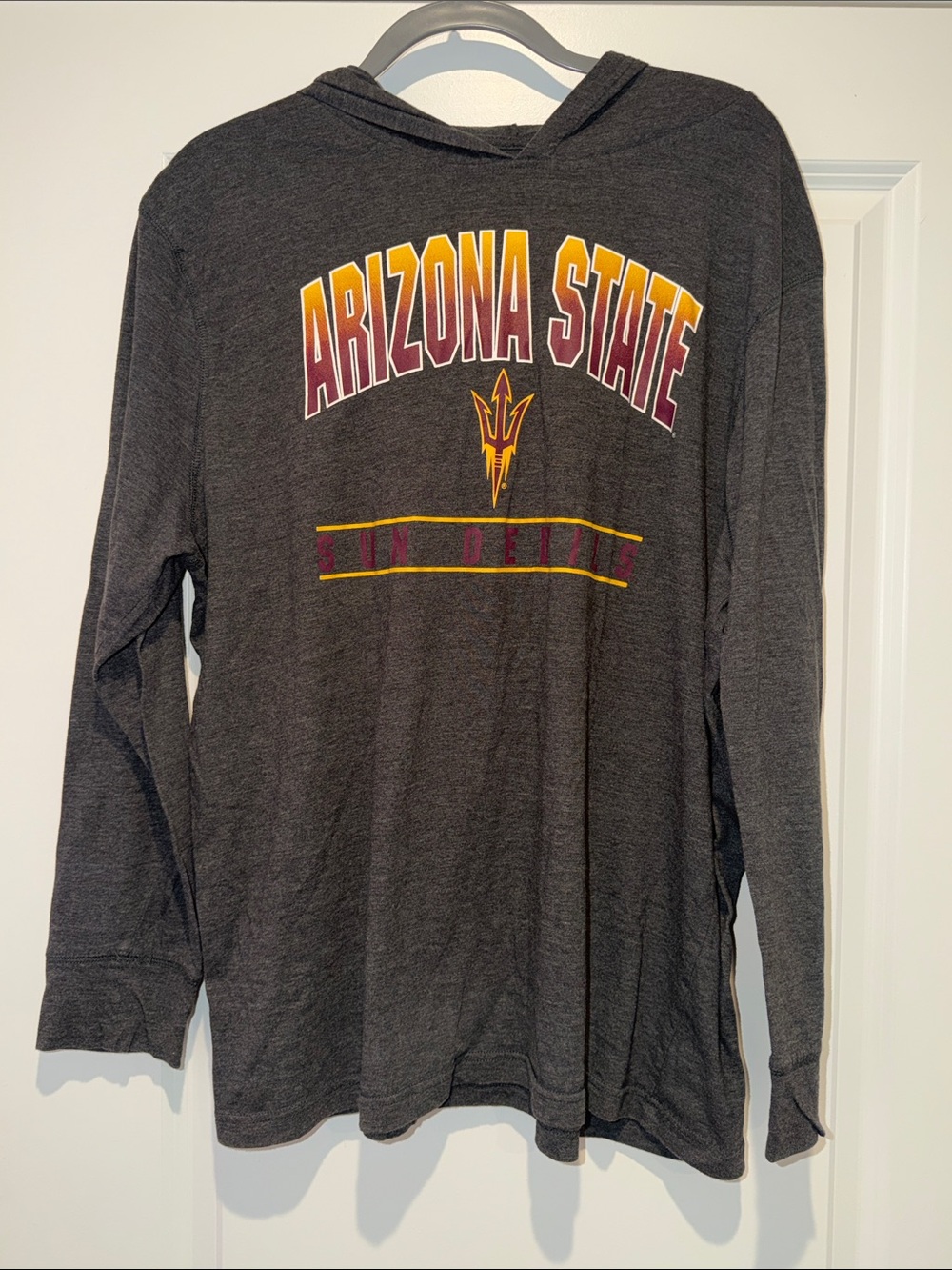 Arizona State Charcoal Hooded Long-Sleeve Tee